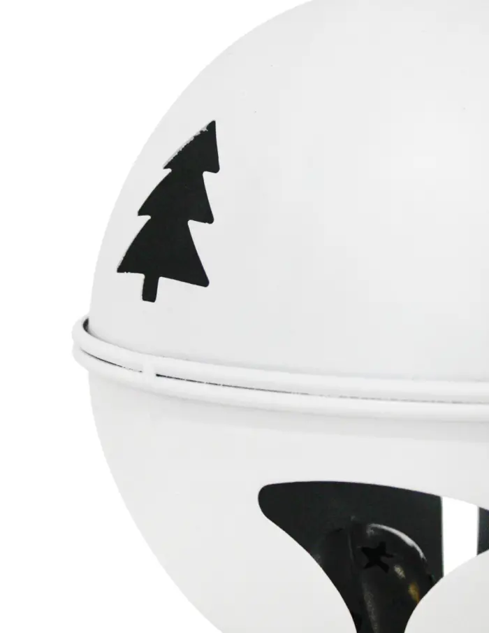 Cascabel blanco mate con pinos perforados de 20cm - Image 3