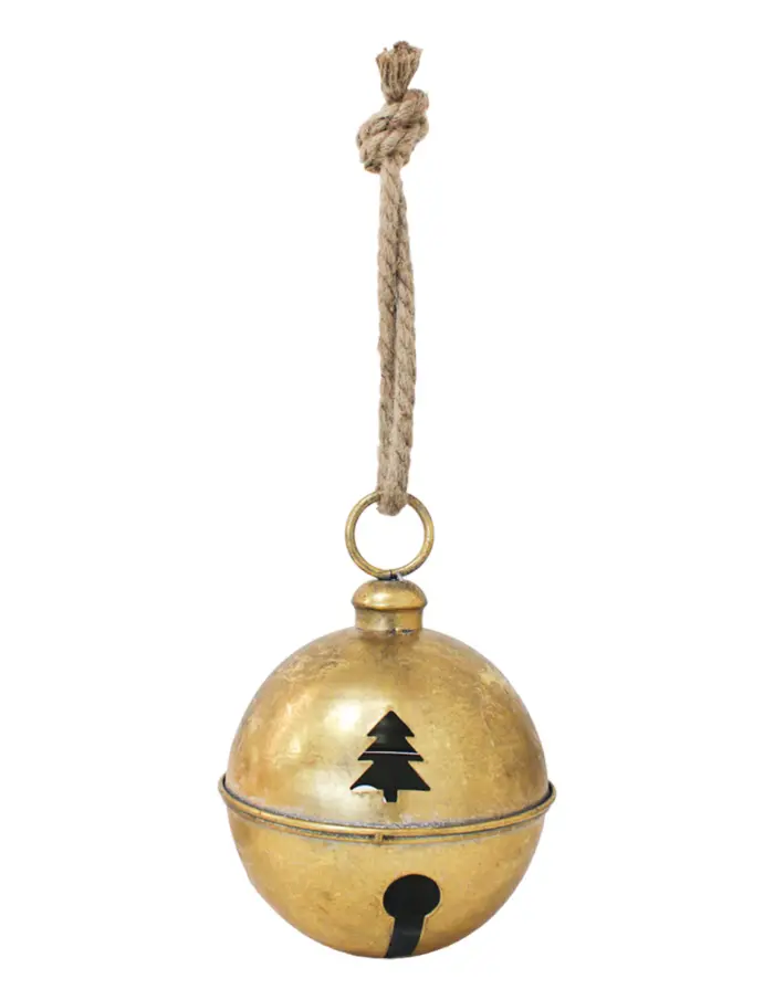 Cascabel dorado vintage con pinos perforados de 20cm - Image 2
