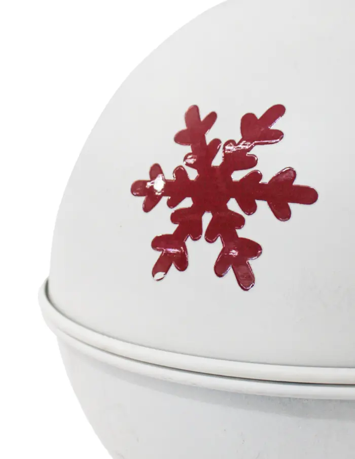 Cascabel blanco mate con copos rojos de 30cm - Image 3