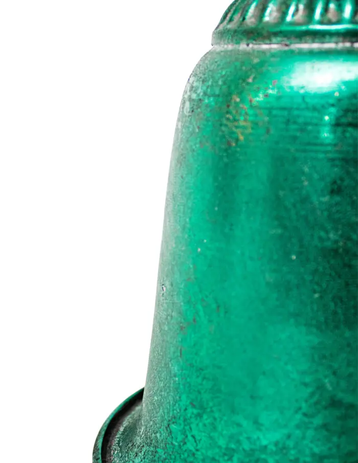 Campana de metal verde vintage de 19.5x24cm - Image 2