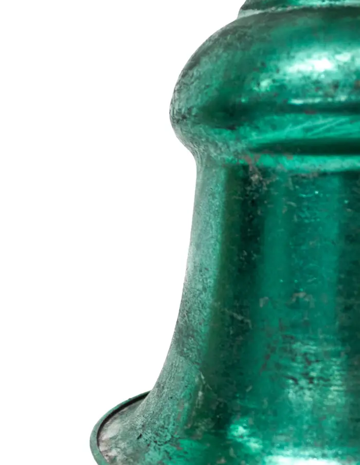 Campana de metal verde vintage de 22.5x30cm - Image 2