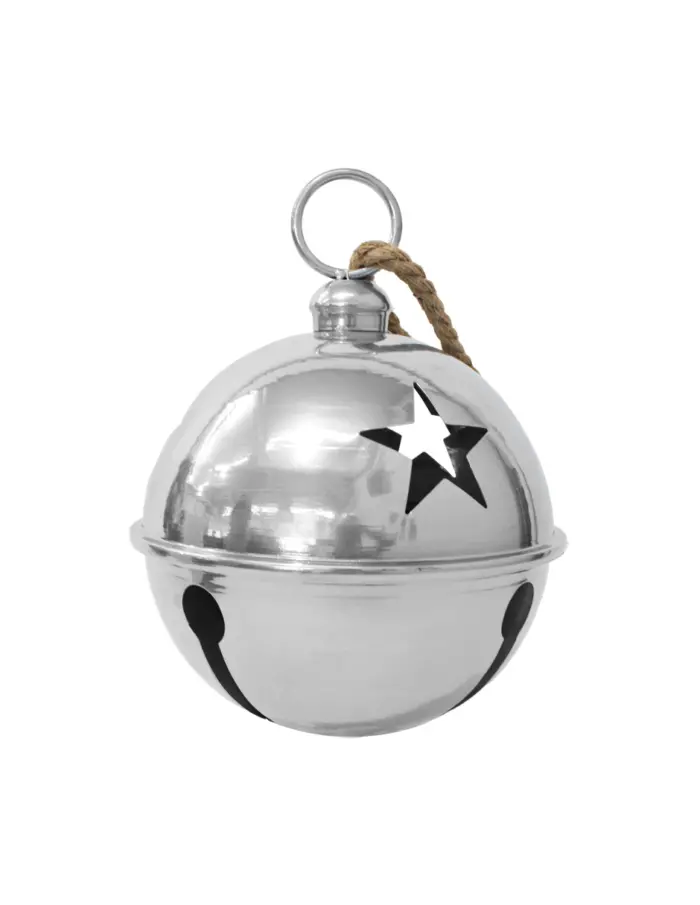 Cascabel cromado con estrellas perforadas de 24x34cm - Image 2