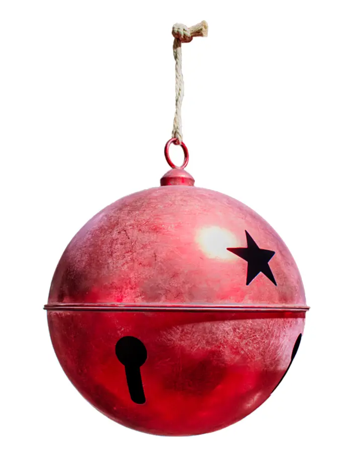 Cascabel rojo vintage con estrellas perforadas de 35cm - Image 2