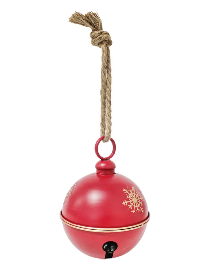 Cascabel rojo mate con copos dorados de 24cm - Image 2