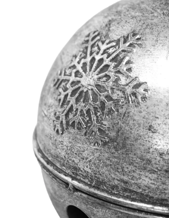 Cascabel plateada vintage con copos de nieve de 16cm - Image 3