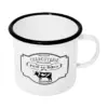 Taza de peltre blanca c/estampado vaca diseño francés de 11x11x10cm - Image 2