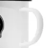 Taza de peltre blanca estampado de cafetera y texto COFFE de 9x9x8.5cm - Image 3