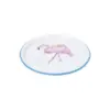 Plato de peltre blanco con diseño de flamingo de 20x20x1.5cm - Image 2