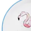 Plato de peltre blanco con diseño de flamingo de 20x20x1.5cm - Image 3