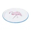 Plato de peltre blanco con diseño de flamingo de 26x26x1.5cm - Image 2