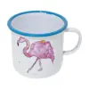 Taza de peltre blanca con diseño de flamingo de 9x9x8cm - Image 2