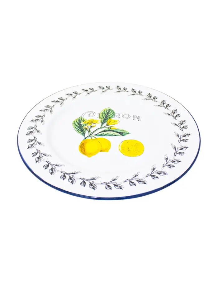 Plato de Peltre estampado limones de 34x34cm - Image 2