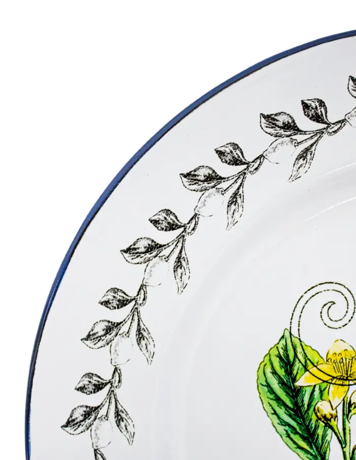Plato de Peltre estampado limones de 34x34cm - Image 3