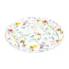 Plato de peltre blanco diseño flores y pajaros de 27x27cm - Image 2
