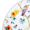 Plato de peltre blanco diseño flores y pajaros de 27x27cm - Image 3