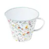 Jarrita de peltre blanca estampado flores de 15x15x12cm - Image 2