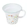 Taza de peltre blanca estampado flores de 10.5x10.5x9cm - Image 2