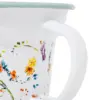 Taza de peltre blanca estampado flores de 10.5x10.5x9cm - Image 3