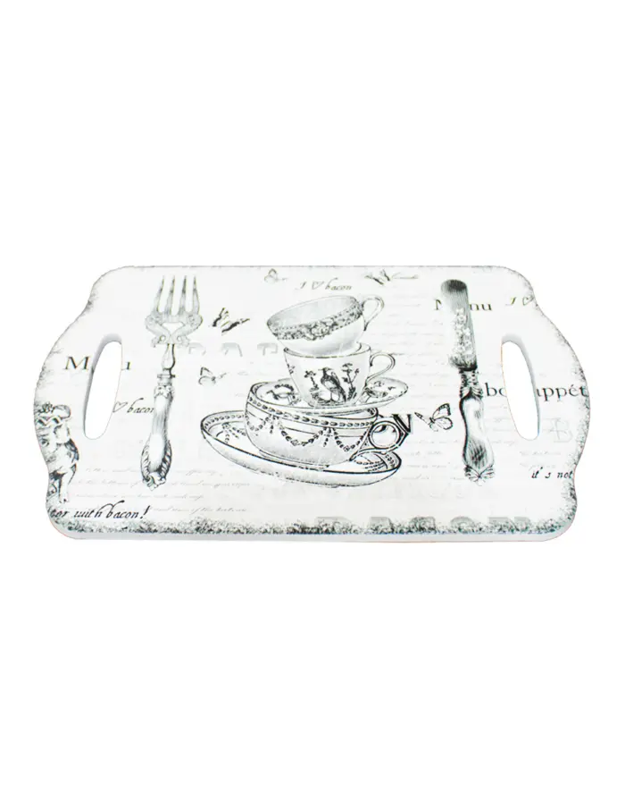 Portacalientes rectangular con diseño de tazas y cubiertos de 18x28cm - Image 2