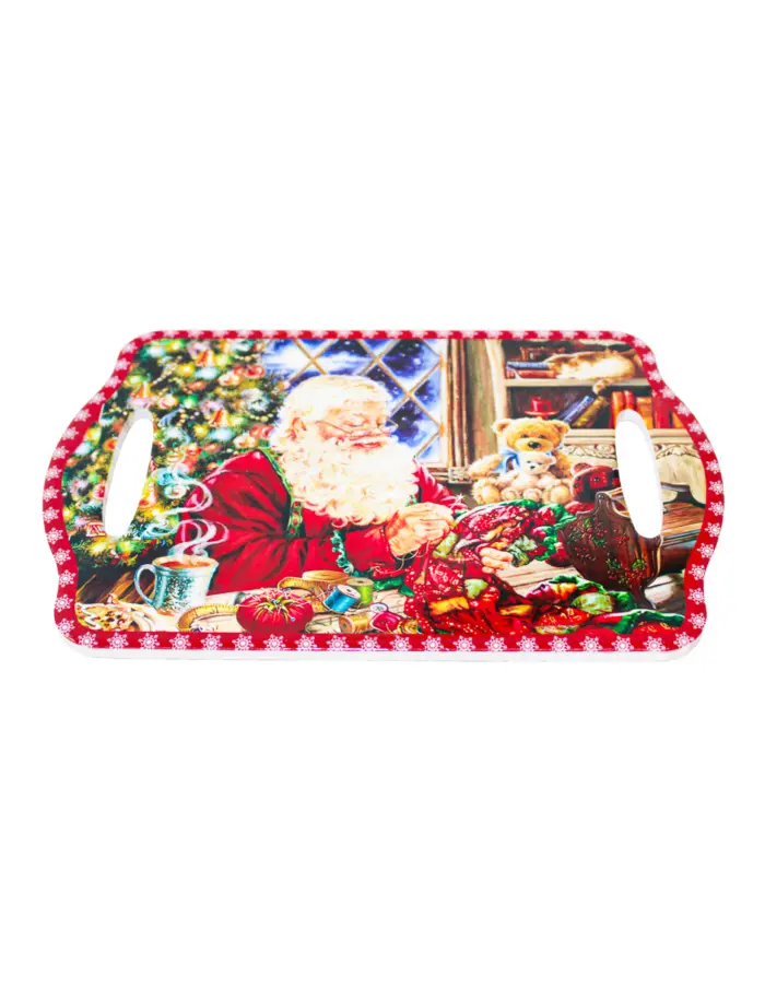 Portacalientes rectangular con Santa Claus cosiendo de 18x28cm - Image 2