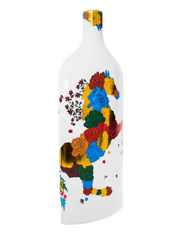 Florero de porcelana diseño botella blanca con caballo de colores de 17x8.7x43.5cm - Image 2