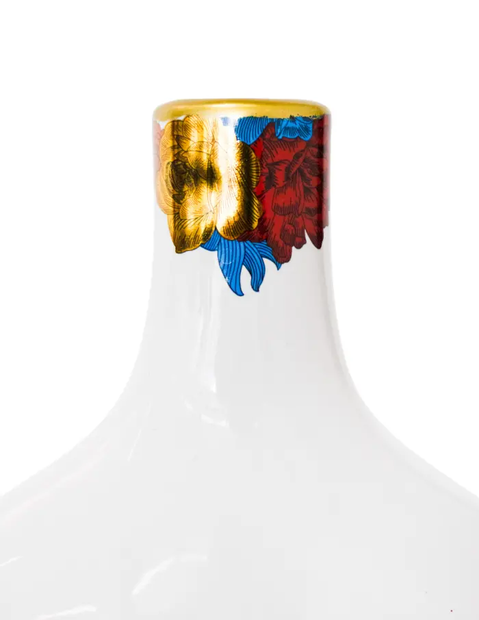 Florero de porcelana diseño botella blanca con caballo de colores de 17x8.7x43.5cm - Image 4