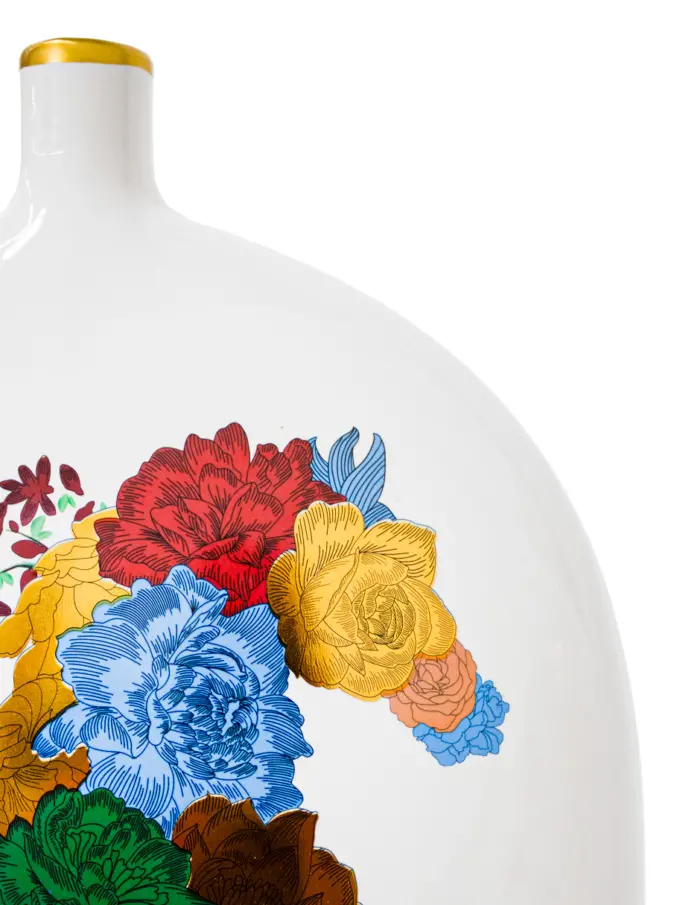 Florero de porcelana diseño botella blanca con caballo de colores de 25.8x8x30cm - Image 3