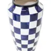 Jarrón de porcelana diseñó ajedrez blanco con azul marino de 17x17x33cm - Image 2