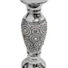 Candelabro de porcelana plateado con incrustaciones de cristales brillosos de 10.5x10.5x30cm - Image 2