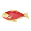 Platón de porcelana diseñó pescado rojo con dorado de 44x34.8x4.8cm - Image 2