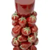 Candelabro de porcelana rojo forrado de fresas de 16.7x16.7x34cm - Image 2