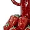 Jarron de porcelana rojo con fresas de 28.5x28.5x42cm - Image 3