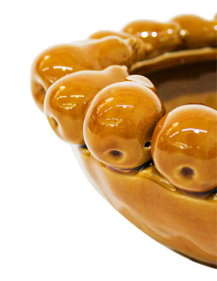 Frutero de porcelana  peras amarillas en la orilla de 32.5x32.5x13cm - Image 3