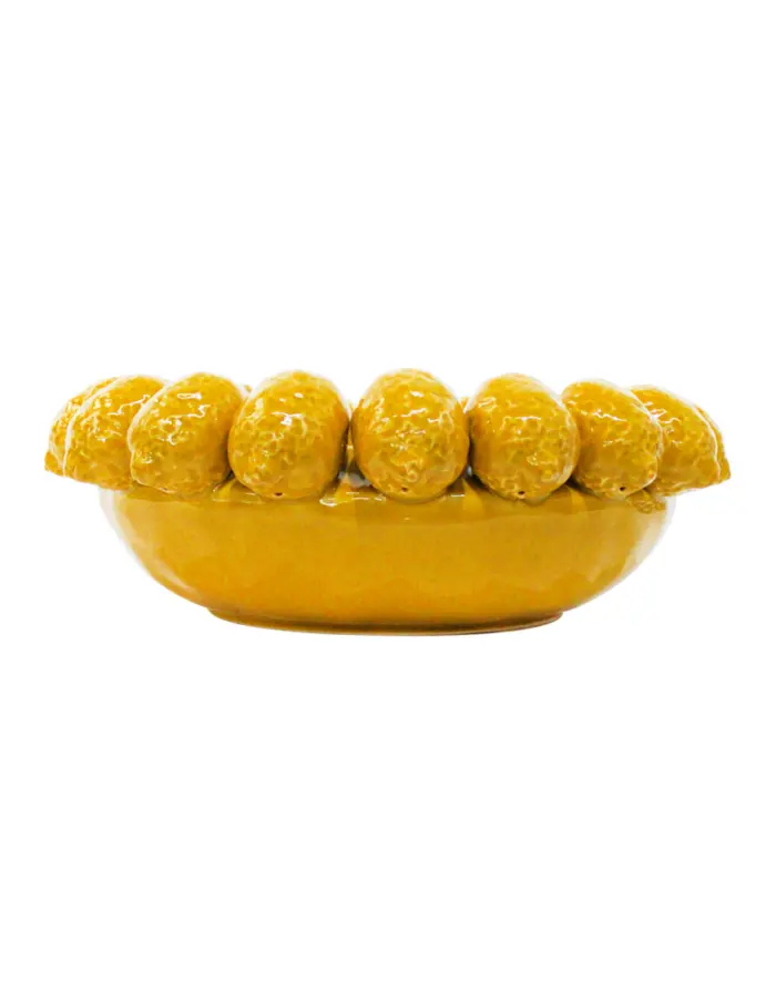 Frutero de porcelana diseño limones amarillos de 37.3x37.3x13.7cm - Image 2