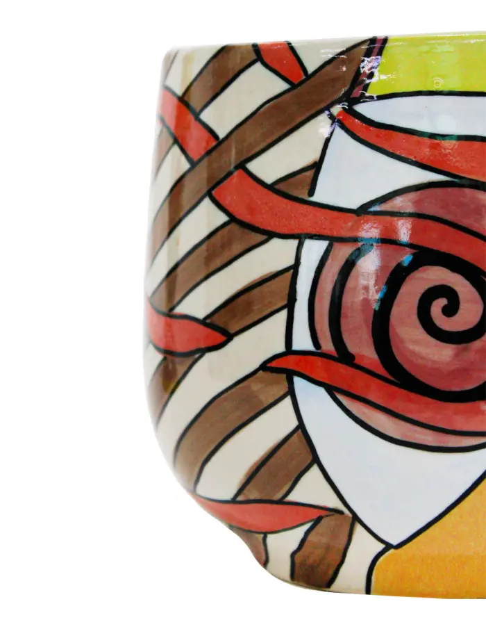 Florero de porcelana con dibujos de colores de 20x20x17.2cm - Image 3