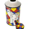 Bombonera con tapa de porcelana diseñó rostro de mujeres de 15.7x15.7x28cm - Image 2