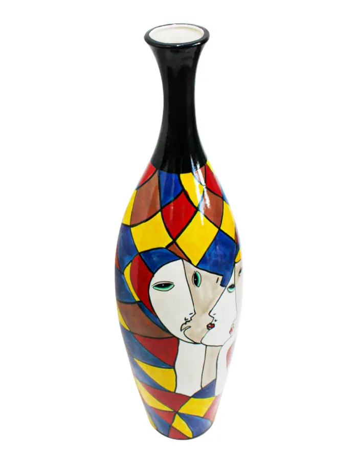 Florero de porcelana diseño rostro de mujeres de 24x24x88.5cm - Image 2