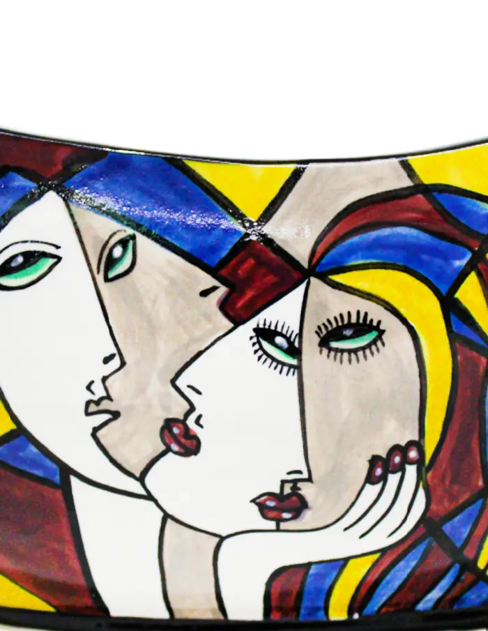 Frutero de porcelana diseño rostro de mujeres de 35x18.7x16.5cm - Image 3
