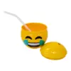 Taza de Emoji llorando con tapa y popote de 10x10x11cm - Image 2