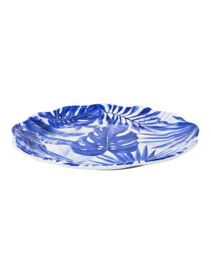Plato de melamina estampado hoja azul de 27.9x27.9x2.9cm - Image 2