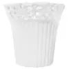 Maceta redonda de porcelana blanca con grabado de 13x13x12cm - Image 2