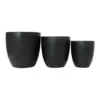 Juego de 3 macetas diseño negro mate de 30x30x29.5/25x25x25/20x20x22cm - Image 2