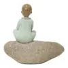 Monje sobre piedra con candelabro de resina de 18x6.5x16.5cm - Image 3