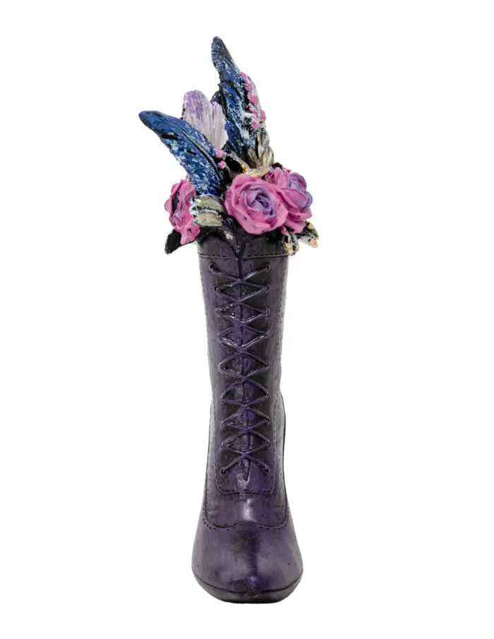 Bota con flores de resina de 13.5x6.5x22cm - Image 2