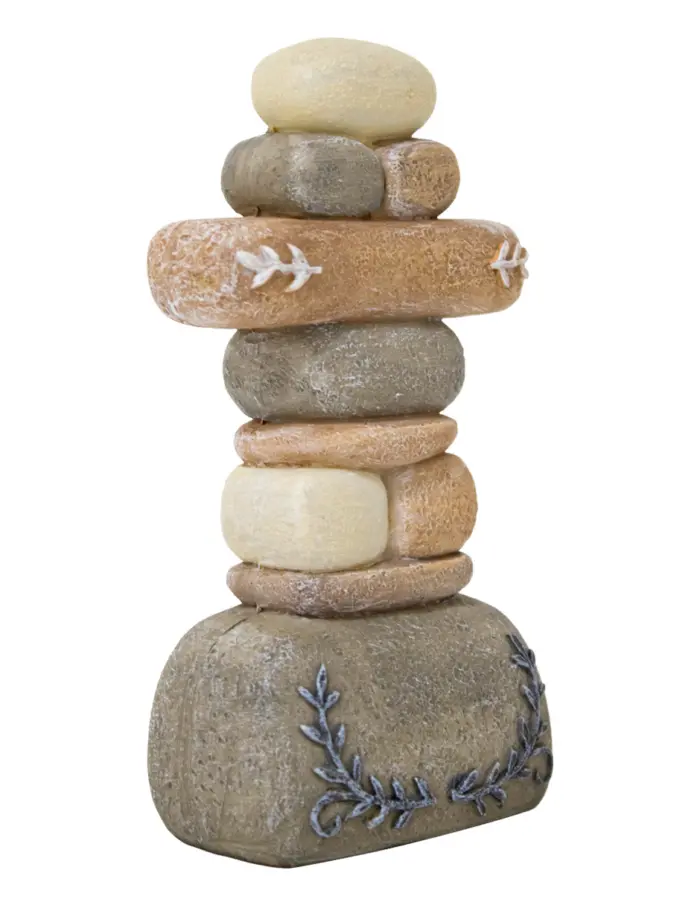 Escultura de torre de piedras de resina de 7.5x5x14cm - Image 2