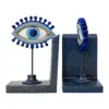 Juego de porta libros de resina diseño ojos turcos azules de 25x10x19cm - Image 2