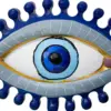 Juego de porta libros de resina diseño ojos turcos azules de 25x10x19cm - Image 3