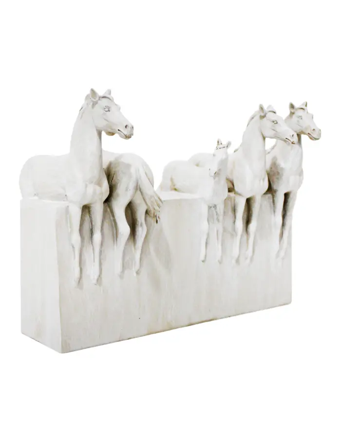 Escultura de caballos blancos de resina de 31x16x23cm - Image 2