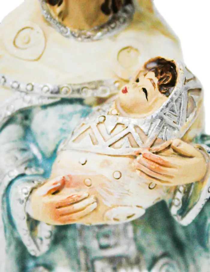 Nacimiento de 5 figuras de resina azul claro de 22x4x15.5cm - Image 3