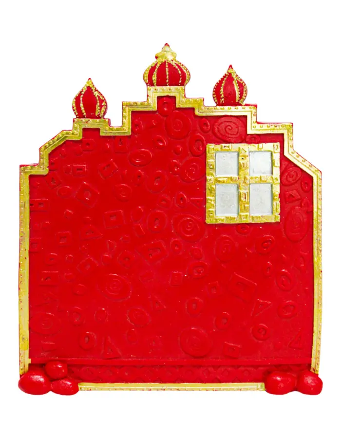 Nacimiento de 9 figuras de resina rojo con dorado de 16.20x1.2x19.20cm - Image 3